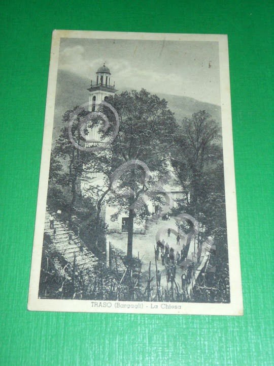 Cartolina Traso ( Bargagli ) - La Chiesa 1939