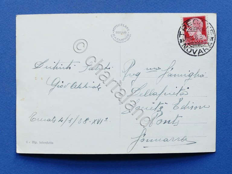 Cartolina Trecate - Municipio e Monumento ai Caduti - 1938