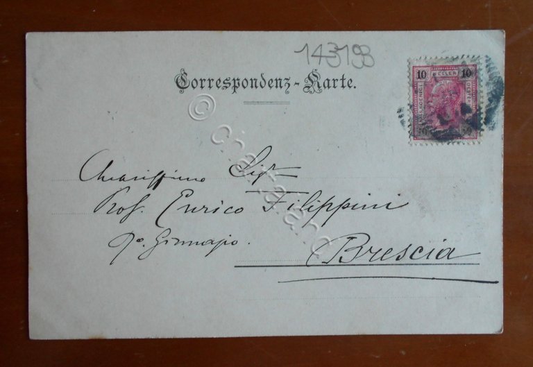 Cartolina Trento - Giardino pubblico - 1901