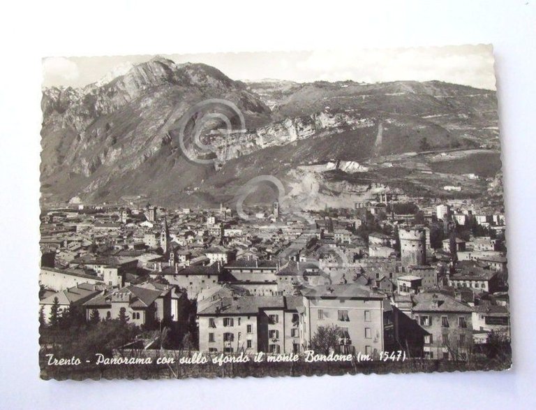 Cartolina Trento - Panorama col monte Bondone -- 1956