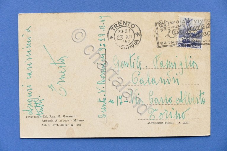 Cartolina Trento - Piazza Vittorio Emanuele III - Torre di …