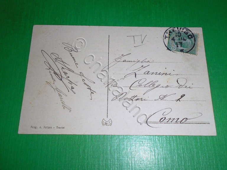 Cartolina Treviso - Cassa di Risparmio di Verona 1917.