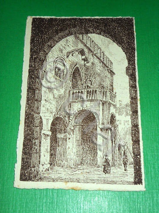 Cartolina Treviso - Scalone dei Trecento 1920 ca.