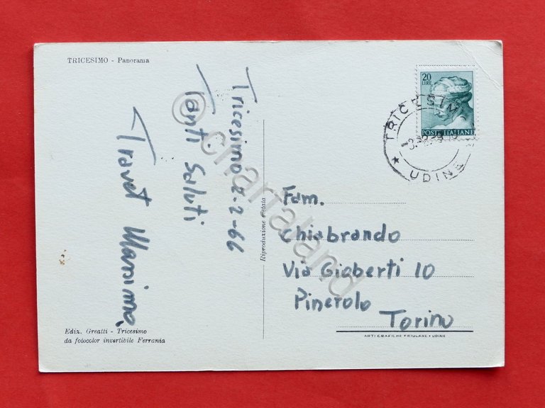 Cartolina Tricesimo - Panorama - 1966.