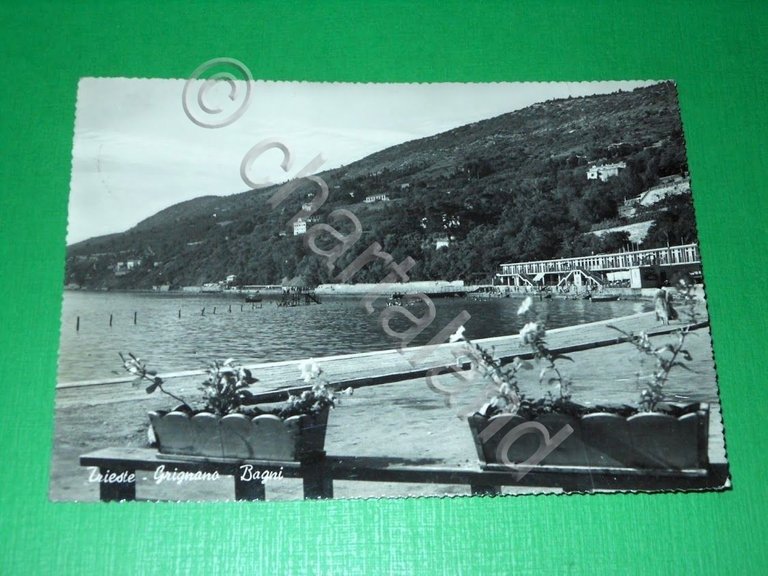 Cartolina Trieste - Grignano - Bagni 1951.