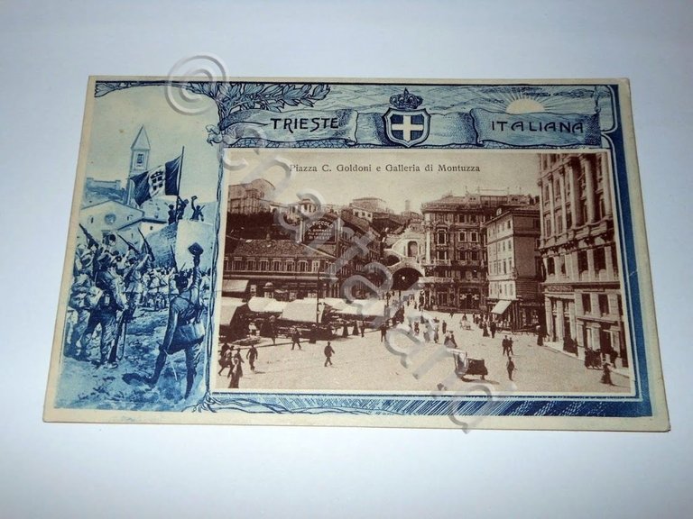 Cartolina Trieste Italiana - Piazza G. Goldoni e Galleria di …