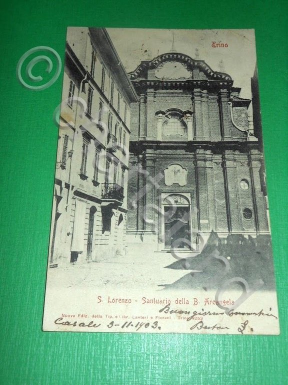 Cartolina Trino ( Vercelli ) - S. Lorenzo - Santuario …