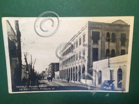 Cartolina Tripoli - Palazzo Nahum - Nel Corso Vittorio Emanuele …