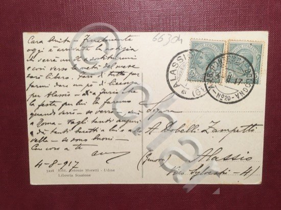 Cartolina Udine - Angolo del Palazzo Municipale - 1917