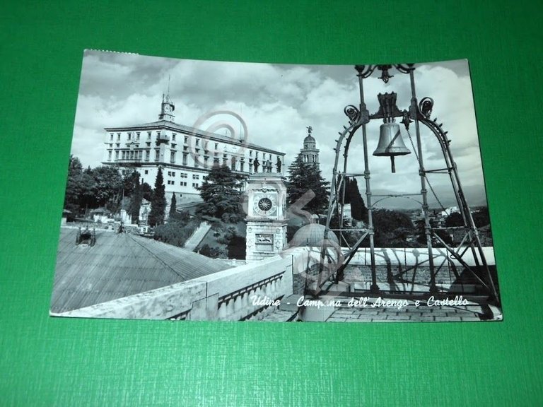 Cartolina Udine - Campana dell' Arengo e Castello 1962.