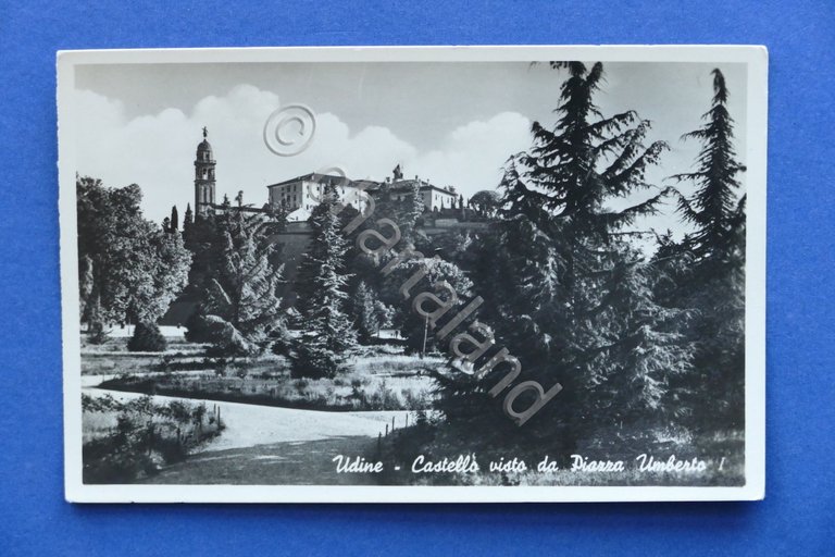 Cartolina Udine - Castello visto da Piazza Umberto I - …