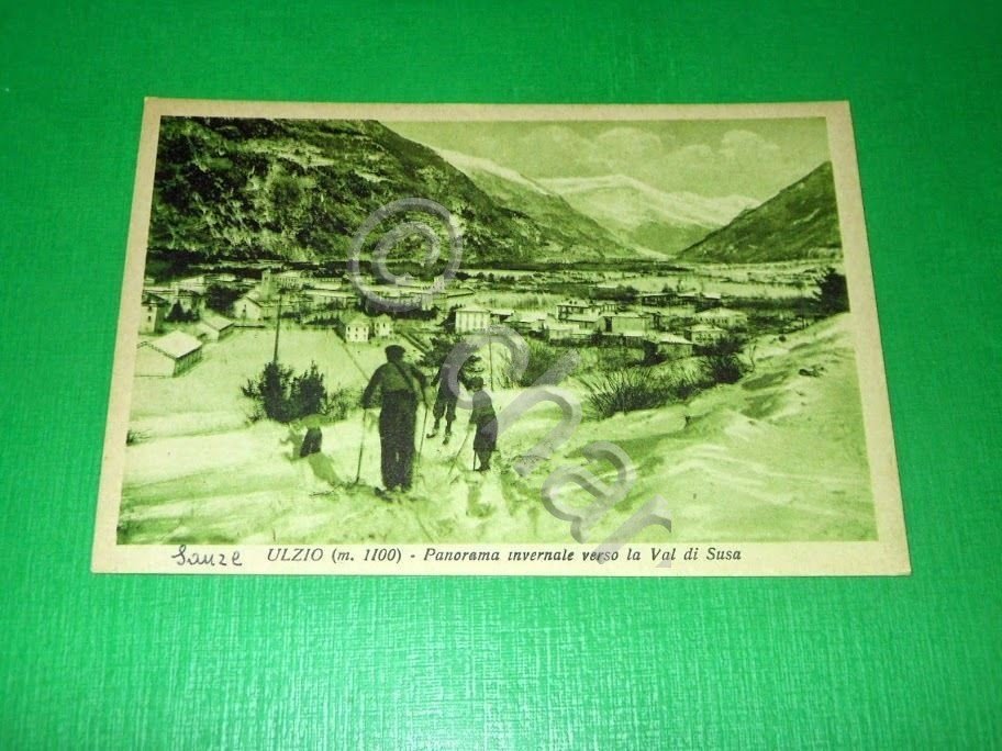 Cartolina Ulzio - Panorama invernale verso la Val di Susa …