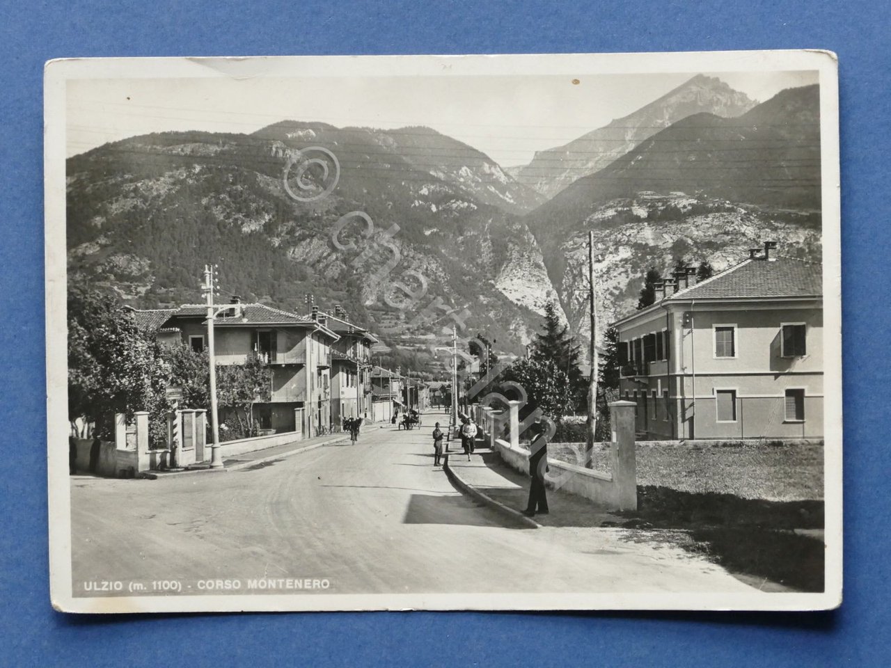 Cartolina Ulzio -Oulx - Corso Montenero - 1940.