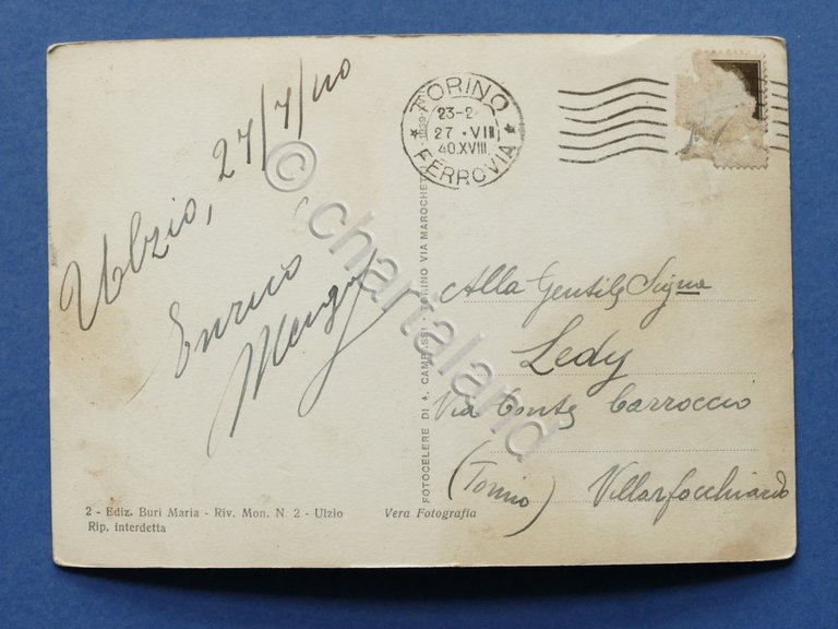 Cartolina Ulzio -Oulx - Corso Montenero - 1940.