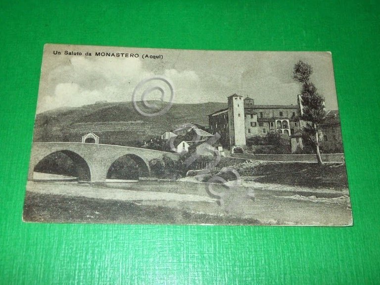 Cartolina Un Saluto da Monastero - Scorcio panoramico 1912.