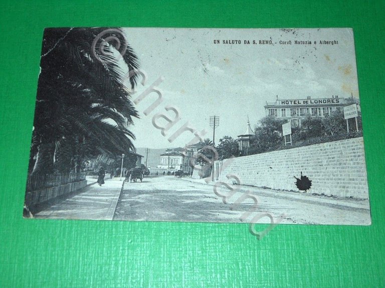 Cartolina Un saluto da San Remo - Corso Matuzia e …
