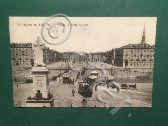 Cartolina Un Saluto da Torino - Piazza Vittorio Veneto - …