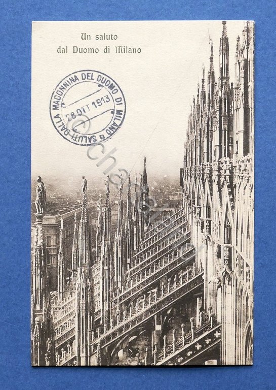 Cartolina Un saluto dal Duomo di Milano - 1913