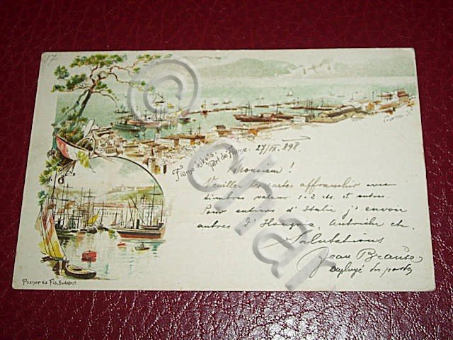 Cartolina Ungheria Budapest - Fiume kikoto 1898