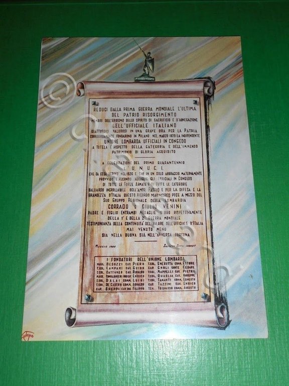 Cartolina Unione Naz. Ufficiali in Congedo d' Italia ( Milano …