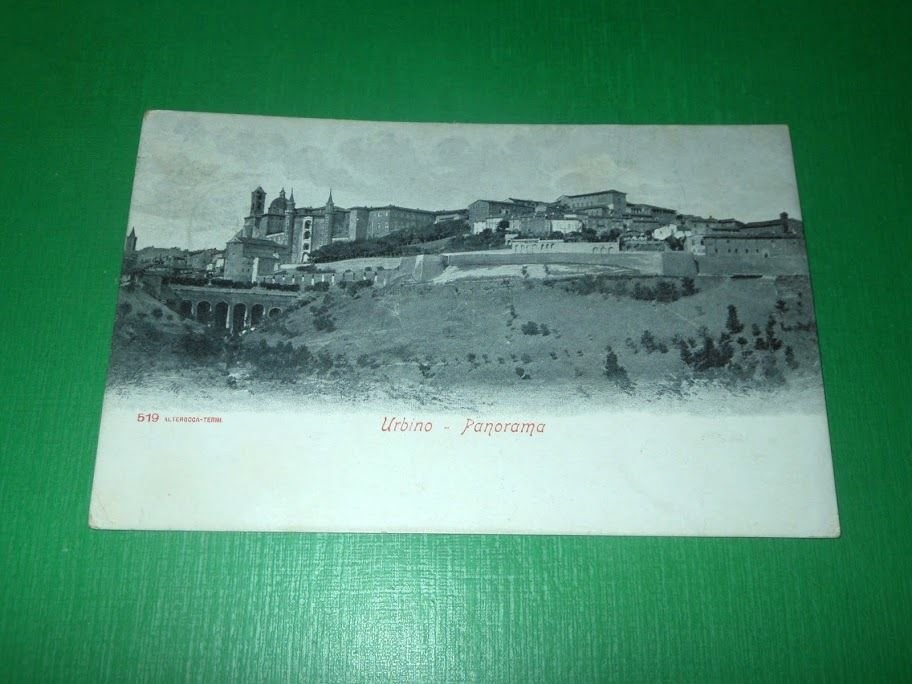 Cartolina Urbino - Panorama 1904 .