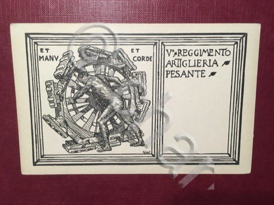 Cartolina V Reggimento Artiglieria Pesante - 1940 ca.