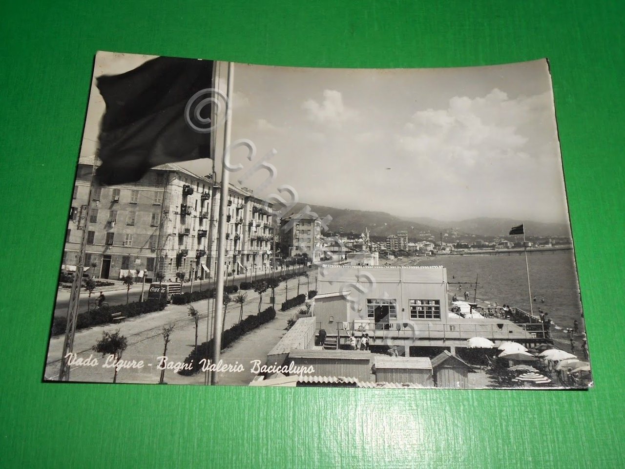 Cartolina Vado Ligure - Bagni Valerio Bacicalupo 1953.
