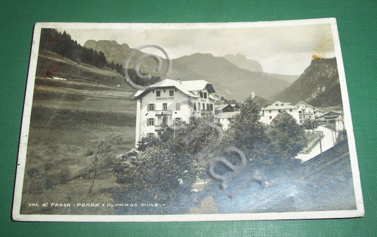 Cartolina Val di Fassa - Perra - Albergo Piaz 1928
