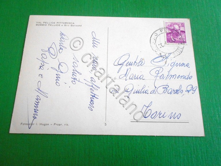 Cartolina Val Pellice Pittoresca - Bobbio Pellice e Bric Bariound …