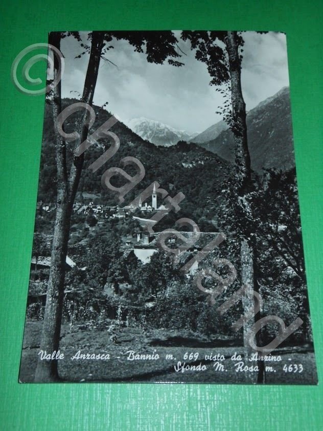 Cartolina Valle Anzasca -- Bannio visto da Anzino 1960