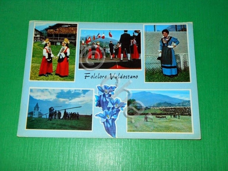 Cartolina Valle d' Aosta - Folklore Valdostano - Vedute diverse …