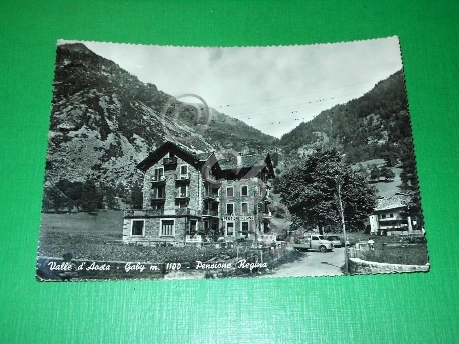 Cartolina Valle d' Aosta - Gaby - Pensione Regina 1958