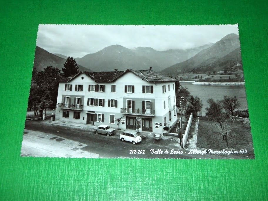 Cartolina Valle di Ledro - Albergo Mezzolago 1955 ca.