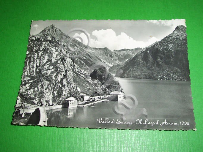 Cartolina Valle di Saviore - Il Lago d' Arno 1954.
