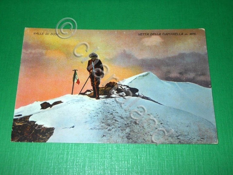 Cartolina Valle di Susa - Vetta della Ciamarella 1920 ca.