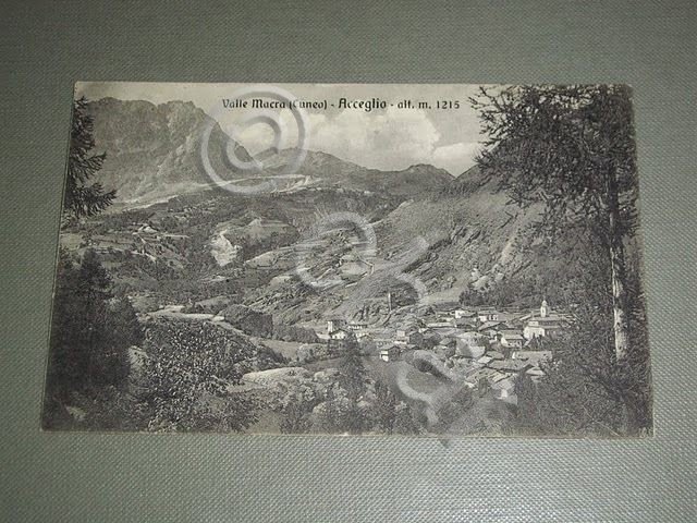 Cartolina Valle Macra - Acceglio - Panorama 1923.