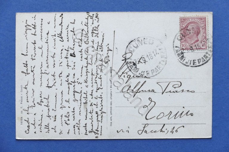 Cartolina Valle Stura - Ferriere - 1918