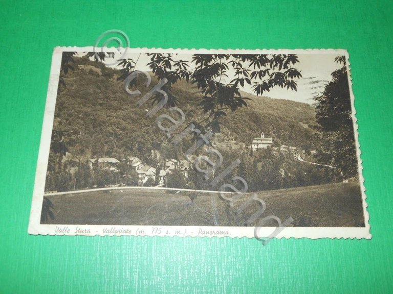 Cartolina Valle Stura - Valloriate - Panorama 1939