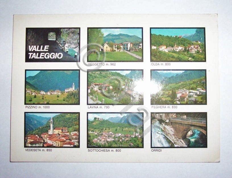 Cartolina Valle Taleggio - Vedute diverse 1991.