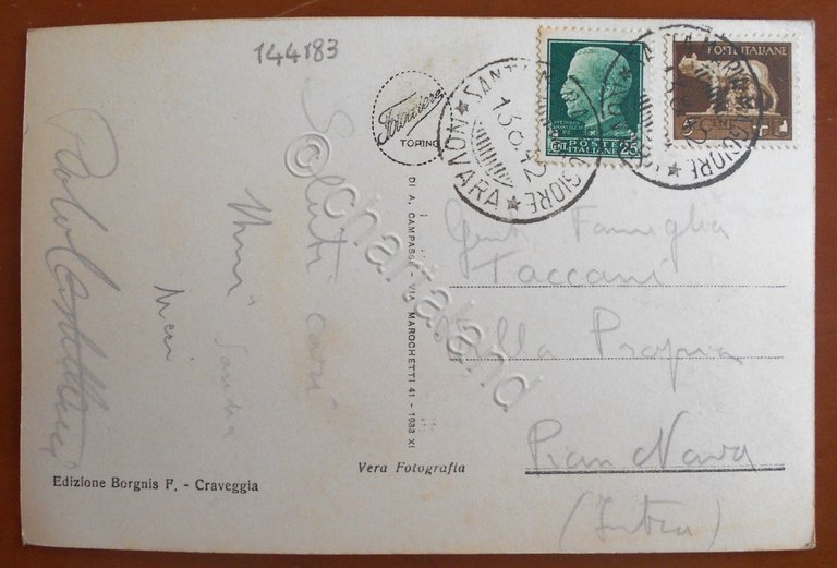 Cartolina Valle Vigezzo - Craveggia (Piemonte) (m. 889) - Panorama …