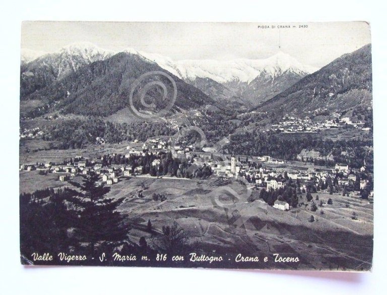 Cartolina Valle Vigezzo - S. Maria con Buttogno 1952
