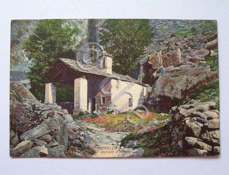 Cartolina Vallone d' Amas - Cappella S. Anna 1915