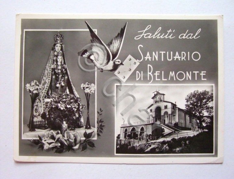 Cartolina Valperga - Santuario di Belmonte 1954
