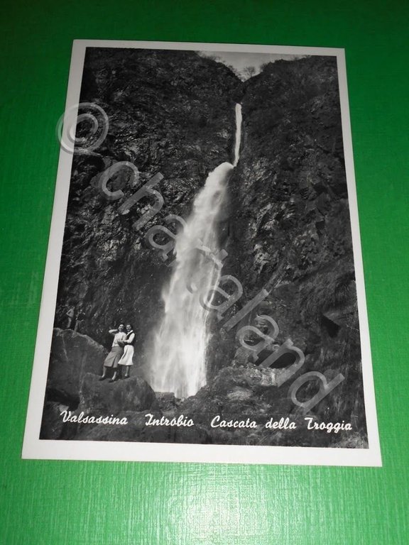 Cartolina Valsassina - Introbio - Cascata della Troggia 1950 ca