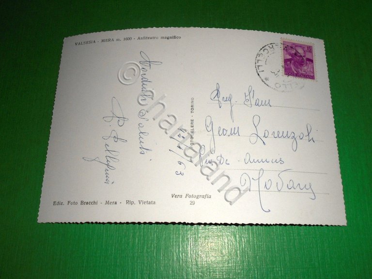 Cartolina Valsesia - Mera - Scorcio panoramico 1963