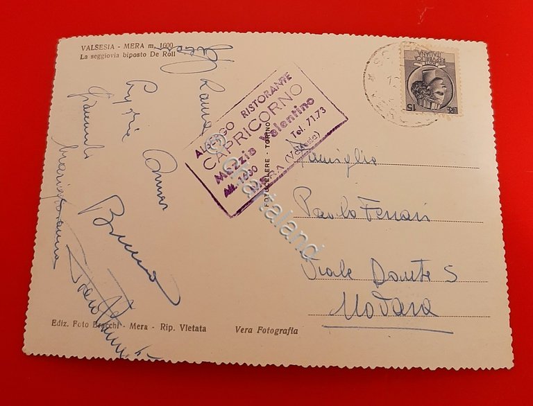 Cartolina Valsesia - Mera m. 1600 La seggiovia biposto De …