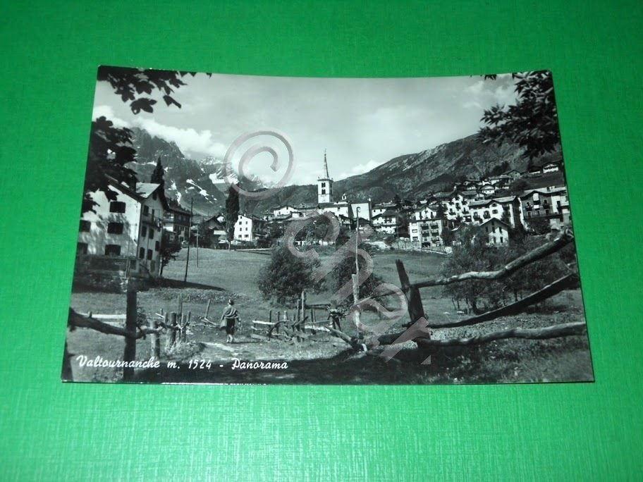 Cartolina Valtournanche - Panorama 1956.