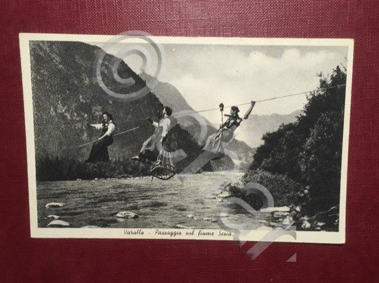 Cartolina Varallo - Passeggio sul Fiume Sesia - 1920 ca.