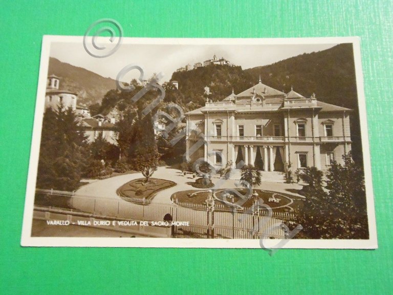 Cartolina Varallo - Villa Durio e veduta del Sacro Monte …