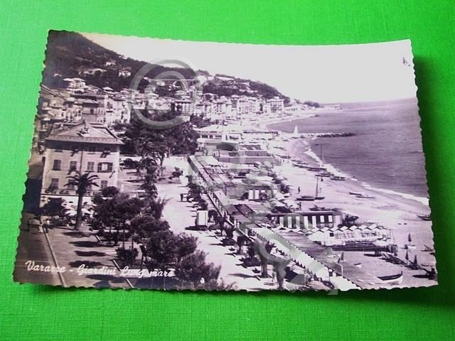 Cartolina Varazze -- Giardini Lungomare -- 1959